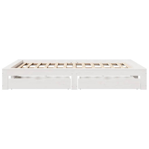 vidaXL Bed Frame without Mattress White 140x200 cm Solid Wood Pine