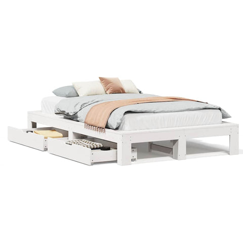 vidaXL Bed Frame without Mattress White 120x200 cm Solid Wood Pine