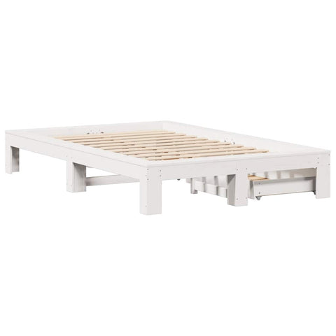 vidaXL Bed Frame without Mattress White 120x200 cm Solid Wood Pine
