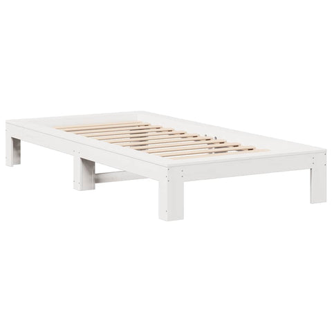 vidaXL Bed Frame without Mattress White 90x200 cm Solid Wood Pine