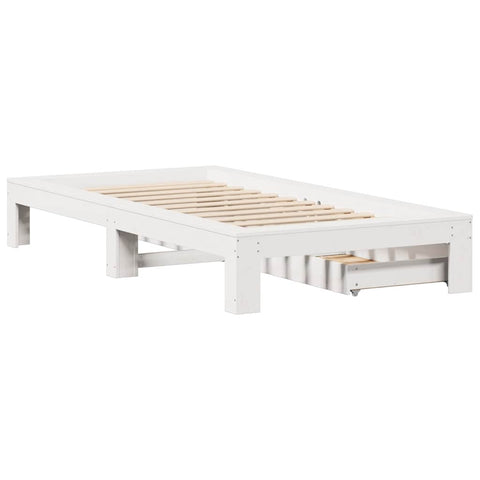 vidaXL Bed Frame without Mattress White 90x200 cm Solid Wood Pine