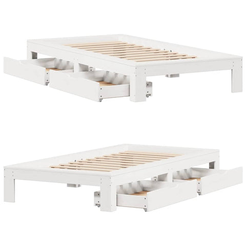 vidaXL Bed Frame without Mattress White 90x200 cm Solid Wood Pine