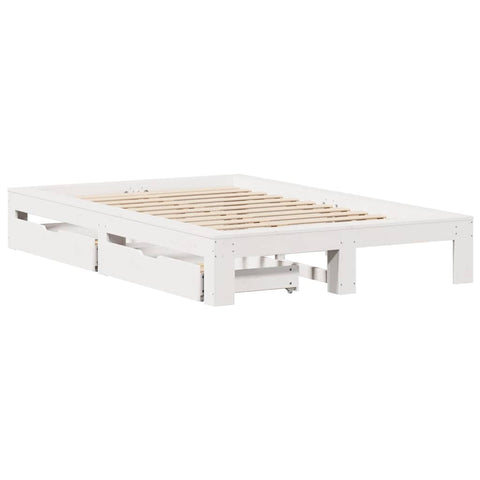 vidaXL Bed Frame without Mattress White 120x190 cm Small Double Solid Wood Pine