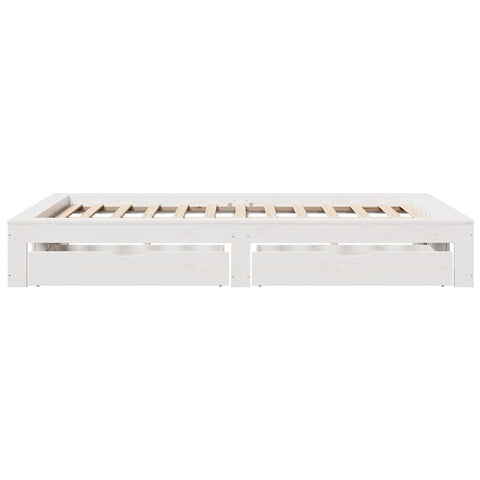 vidaXL Bed Frame without Mattress White 120x190 cm Small Double Solid Wood Pine