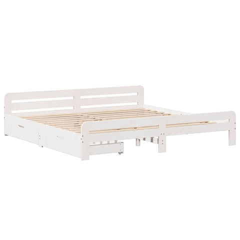 vidaXL Bed frame without Mattress White 200x200 cm Solid Wood Pine