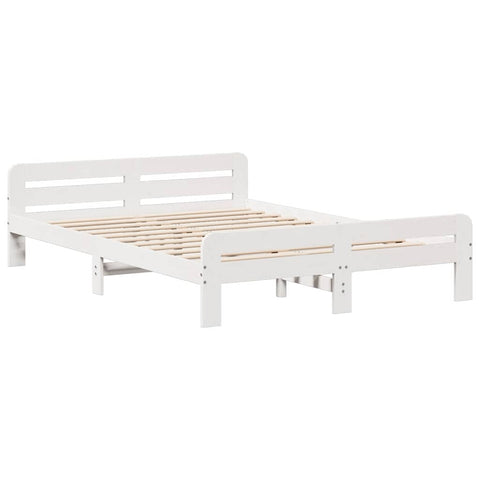 vidaXL Bed frame without Mattress White 150x200 cm King Size Solid Wood Pine
