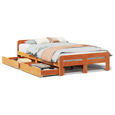 vidaXL Bed frame without Mattress Wax Brown 120x200 cm Solid Wood Pine