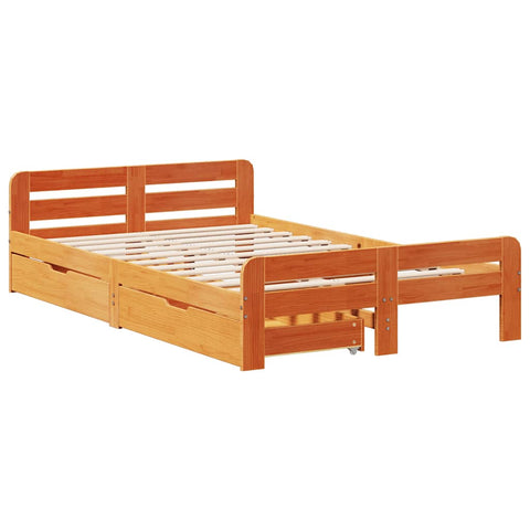 vidaXL Bed frame without Mattress Wax Brown 120x200 cm Solid Wood Pine