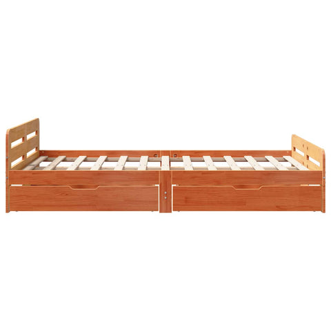 vidaXL Bed frame without Mattress Wax Brown 120x200 cm Solid Wood Pine