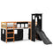 vidaXL Kids' Loft Bed with Tower White&Black 80x200 cm Solid Wood Pine