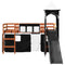 vidaXL Kids' Loft Bed with Tower White&Black 80x200 cm Solid Wood Pine