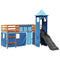 vidaXL Kids' Loft Bed with Tower Blue 90x190 cm Solid Wood Pine