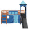 vidaXL Kids' Loft Bed with Tower Blue 90x190 cm Solid Wood Pine