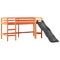 vidaXL Kids' Loft Bed with Tower White&Black 80x200 cm Solid Wood Pine