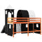 vidaXL Kids' Loft Bed with Tower White&Black 80x200 cm Solid Wood Pine
