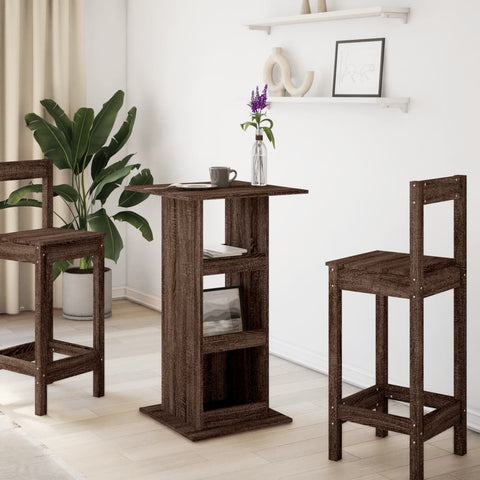vidaXL Bar Table with Storage Brown Oak 60x60x102 cm Engineered Wood