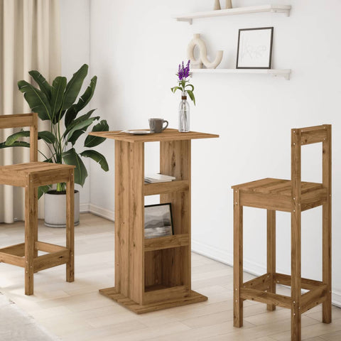 vidaXL Bar Table with Storage Artisan Oak 60x60x102 cm Engineered Wood