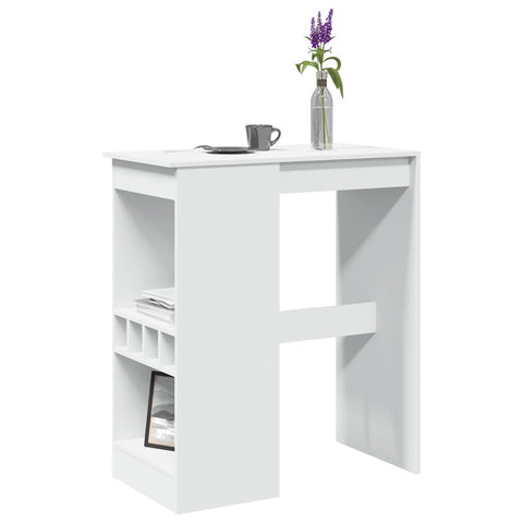 vidaXL Bar Table with Racks White 90x47.5x103.5 cm Engineered Wood