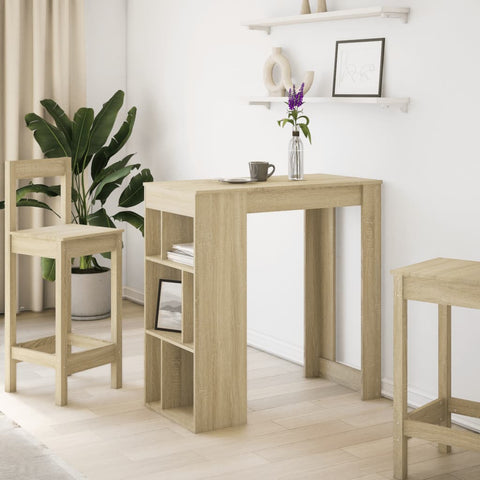 vidaXL Bar Table with Racks Sonoma Oak 102x50x103.5 cm Engineered Wood