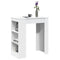 vidaXL Bar Table with Racks White 95x47x103.5 cm Engineered Wood