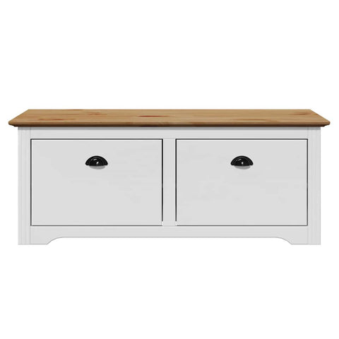 vidaXL Hallway Bench BODO White and Brown 114x40x45 cm