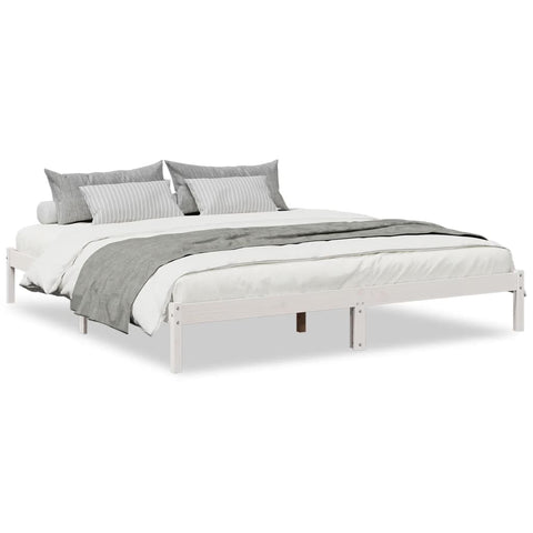 vidaXL Extra Long Bed Frame without Mattress White 180x220 cm Solid Wood Pine