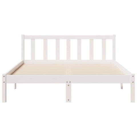 vidaXL Extra Long Bed Frame without Mattress White 140x210 cm Solid Wood Pine