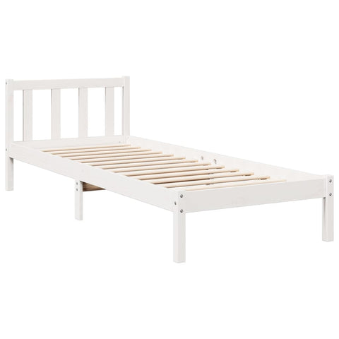 vidaXL Extra Long Bed Frame without Mattress White 90x220 cm Solid Wood Pine