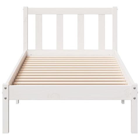 vidaXL Extra Long Bed Frame without Mattress White 90x220 cm Solid Wood Pine