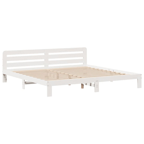 vidaXL Bed Frame without Mattress White 180x200 cm Super King Solid Wood Pine