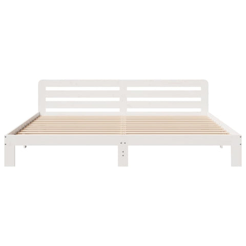 vidaXL Bed Frame without Mattress White 180x200 cm Super King Solid Wood Pine