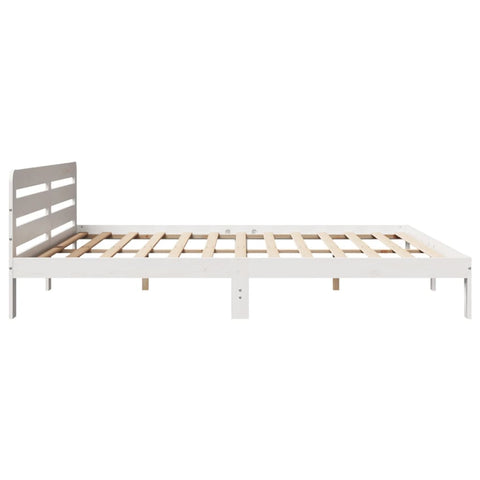 vidaXL Bed Frame without Mattress White 180x200 cm Super King Solid Wood Pine
