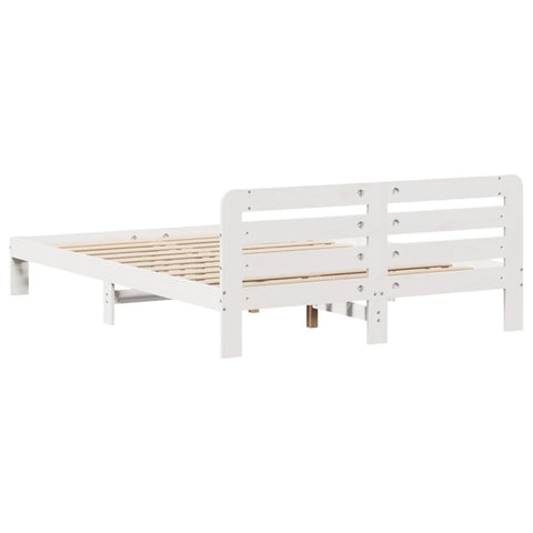 vidaXL Bed Frame without Mattress White 120x190 cm Small Double Solid Wood Pine