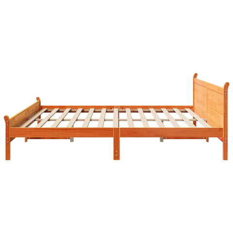 vidaXL Bed Frame without Mattress Wax Brown 180x200 cm Super King Solid Wood Pine