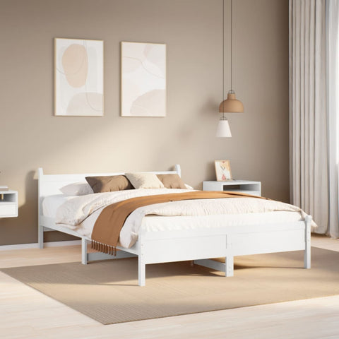 vidaXL Bed Frame without Mattress White 160x200 cm Solid Wood Pine