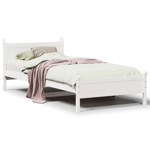 vidaXL Bed Frame without Mattress White 90x200 cm Solid Wood Pine