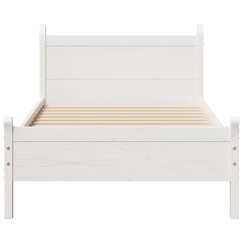 vidaXL Bed Frame without Mattress White 90x200 cm Solid Wood Pine