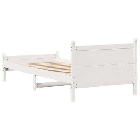 vidaXL Bed Frame without Mattress White 90x200 cm Solid Wood Pine