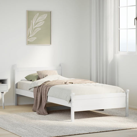 vidaXL Bed Frame without Mattress White 90x200 cm Solid Wood Pine