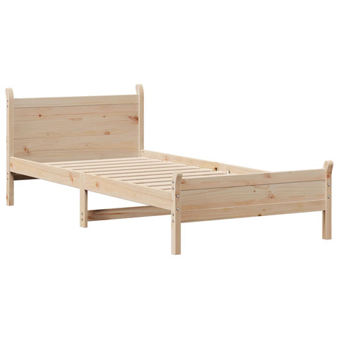 vidaXL Bed Frame without Mattress 75x190 cm Small Single Solid Wood Pine