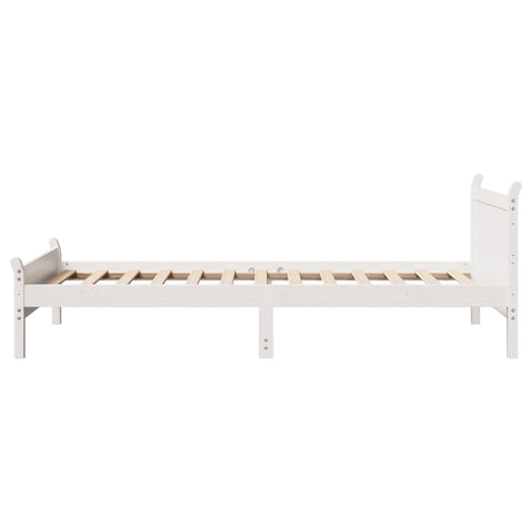 vidaXL Bed Frame without Mattress White 75x190 cm Small Single Solid Wood Pine