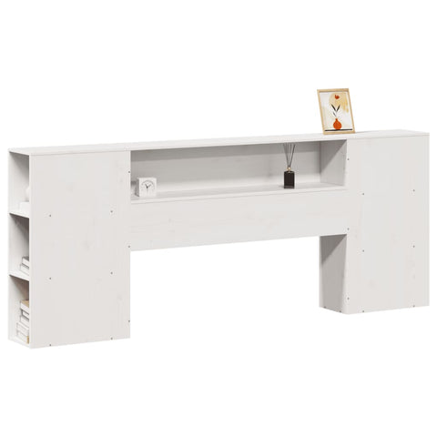 vidaXL Headboard with Storage White 180 cm Solid Wood Pine