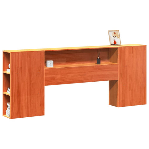 vidaXL Headboard with Storage Wax Brown 180 cm Solid Wood Pine