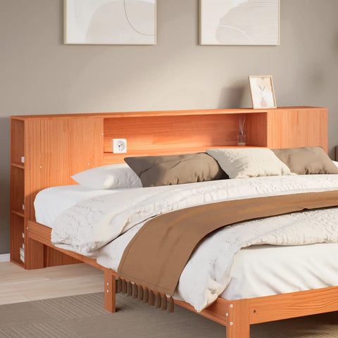 vidaXL Headboard with Storage Wax Brown 180 cm Solid Wood Pine