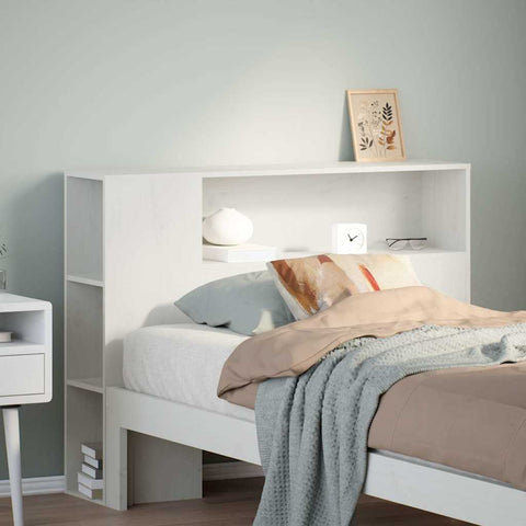 vidaXL Headboard with Storage White 90 cm Solid Wood Pine
