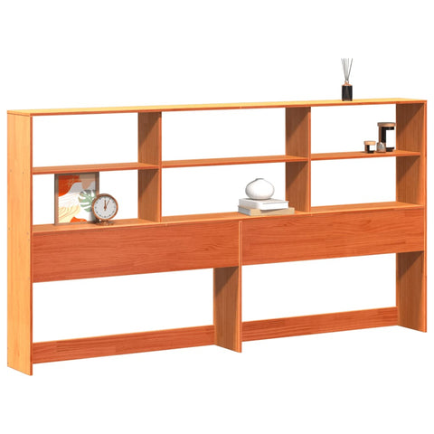 vidaXL Headboard with Storage Wax Brown 200 cm Solid Wood Pine