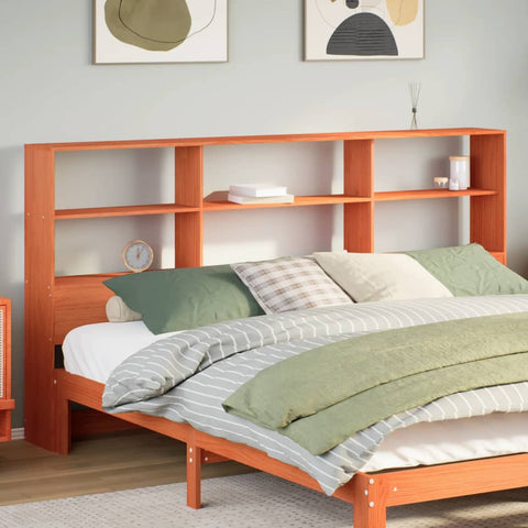 vidaXL Headboard with Storage Wax Brown 200 cm Solid Wood Pine