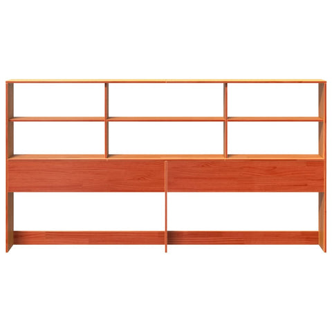 vidaXL Headboard with Storage Wax Brown 180 cm Solid Wood Pine