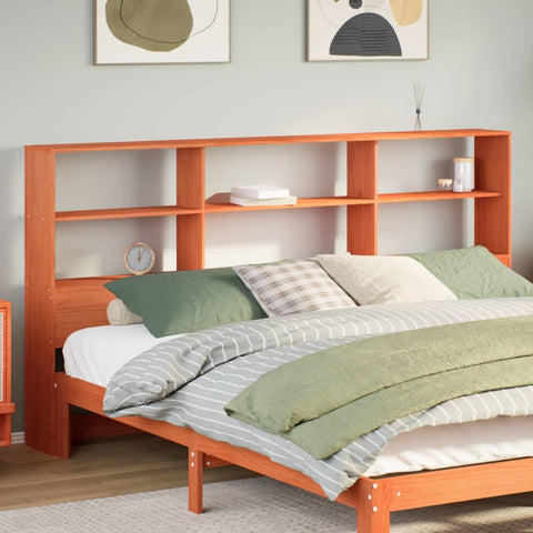 vidaXL Headboard with Storage Wax Brown 180 cm Solid Wood Pine
