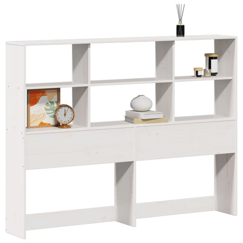 vidaXL Headboard with Storage White 140 cm Solid Wood Pine